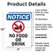 Signmission No Food Or Drink, 7 in W x Rectangle, Plastic OS-2PACK-NS-P-710-V-14609 - alternate 3